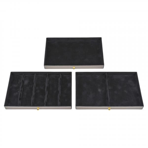 SACHER | Schmuckkoffer Lena Fleur Venice Echtleder Vollrindleder grau schwarz (77.510.561643)