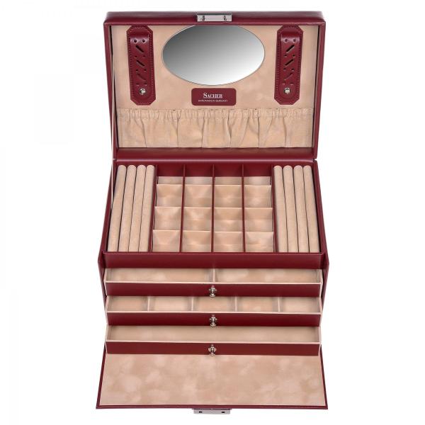 SACHER | Schmuckkoffer Lena New Classic Echtleder rot (77.107.015043)