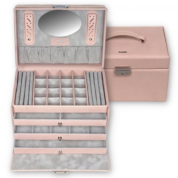 SACHER | Schmuckkoffer Lena Pastello Echtleder Vollrindleder rosé (77.107.560221)