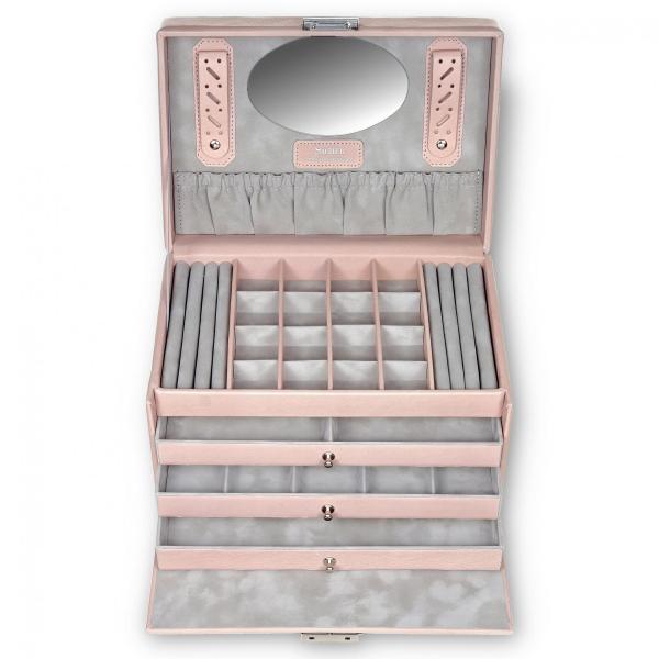 SACHER | Schmuckkoffer Lena Pastello Echtleder Vollrindleder rosé (77.107.560221)