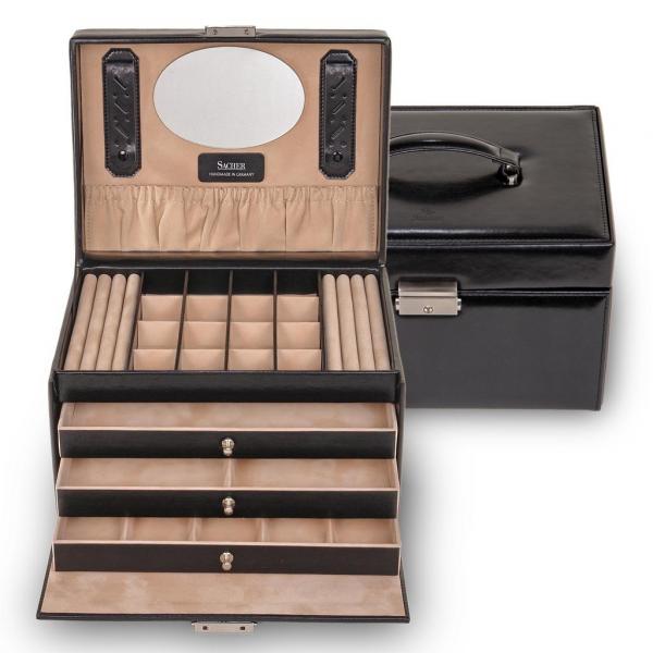 SACHER | Schmuckkoffer Lena New Classic Lederimitat schwarz (77.000.290443)