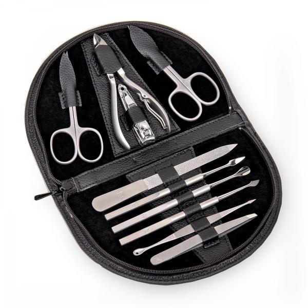 SACHER | Manikürenset 10-teilig Leder genarbt schwarz (TR850R.1504)