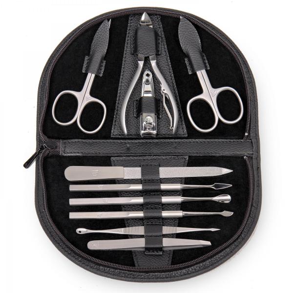 SACHER | Manikürenset 10-teilig Leder genarbt schwarz (TR850R.1504)