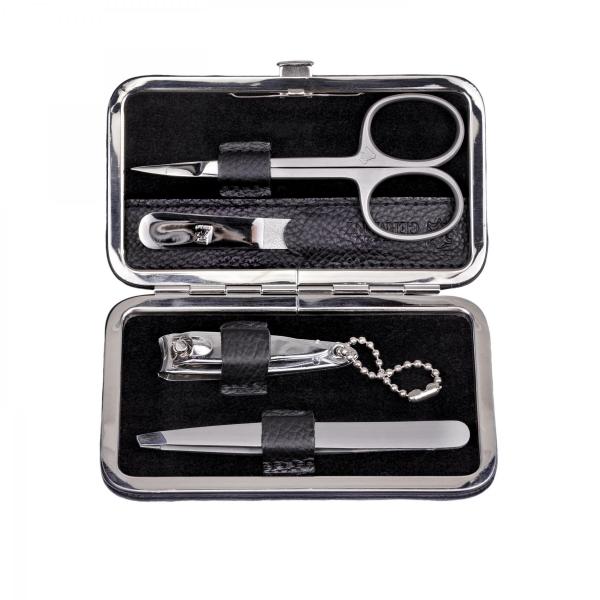 SACHER | Manikürenset 4-teilig Leder genarbt schwarz (TF100R.1504)