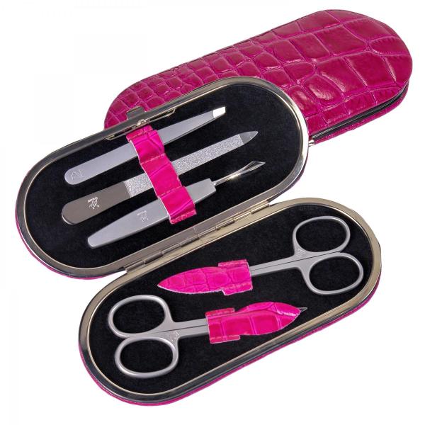 SACHER | Manikürenset 5-teilig Leder Kroko pink (TF200R.1007)