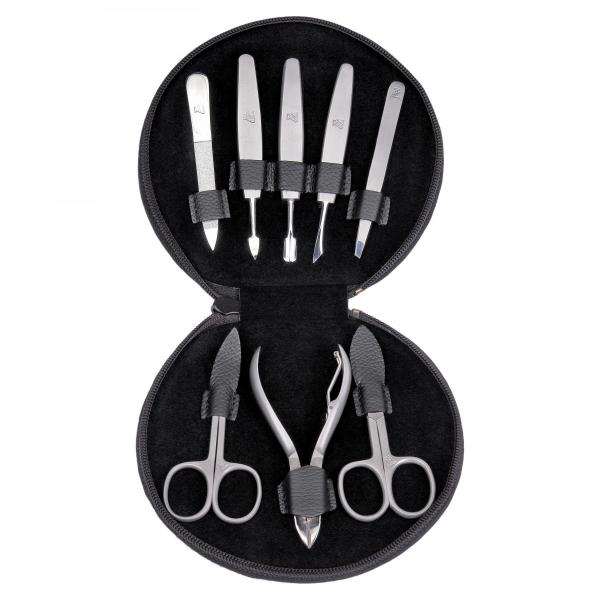 SACHER | Manikürenset 8-teilig Leder genarbt schwarz (TR500R.1504)
