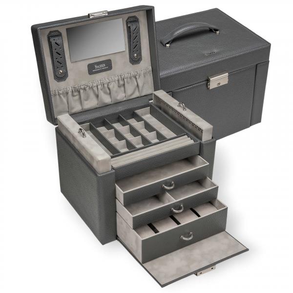 SACHER | Schmuckkoffer Marta Granello Vollrindleder grau (88.520.111621)