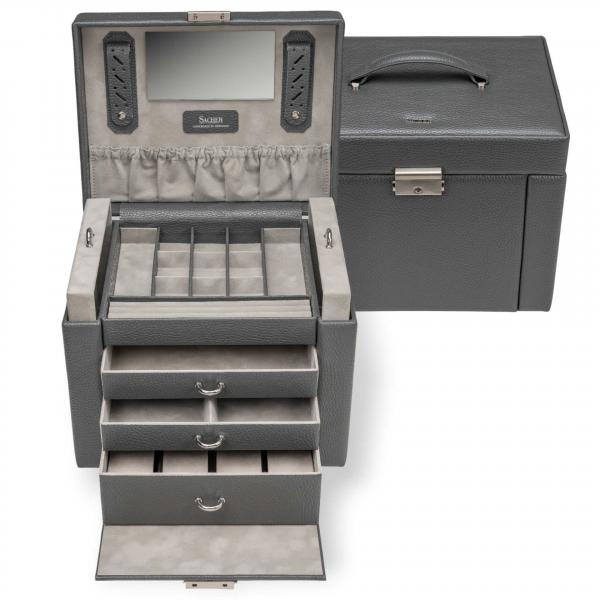 SACHER | Schmuckkoffer Marta Granello Vollrindleder grau (88.520.111621)