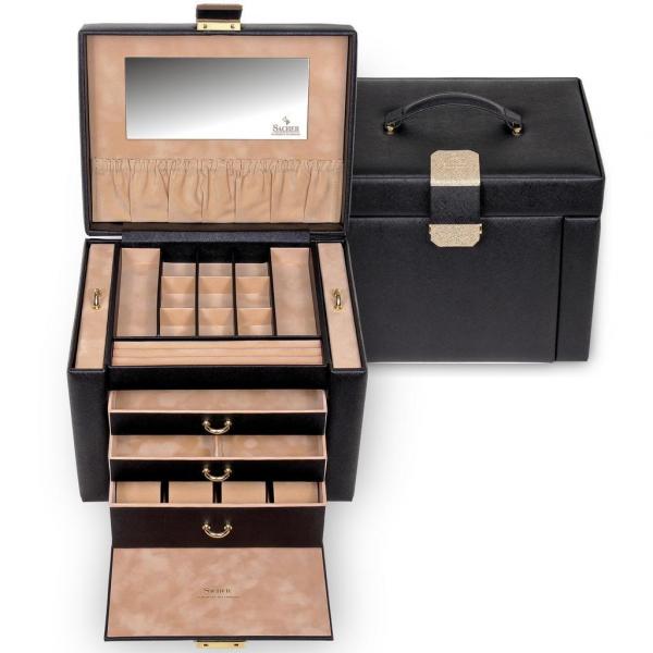 SACHER | Schmuckkoffer Marta Saffiano Lederimitat schwarz (88.000.120443)