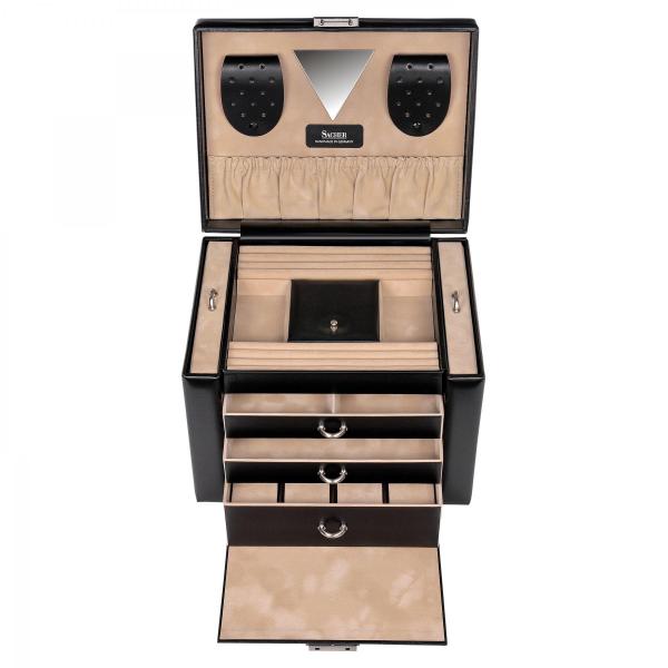 SACHER | Schmuckkoffer Maxima New Classic Leder schwarz (81.107.010443)