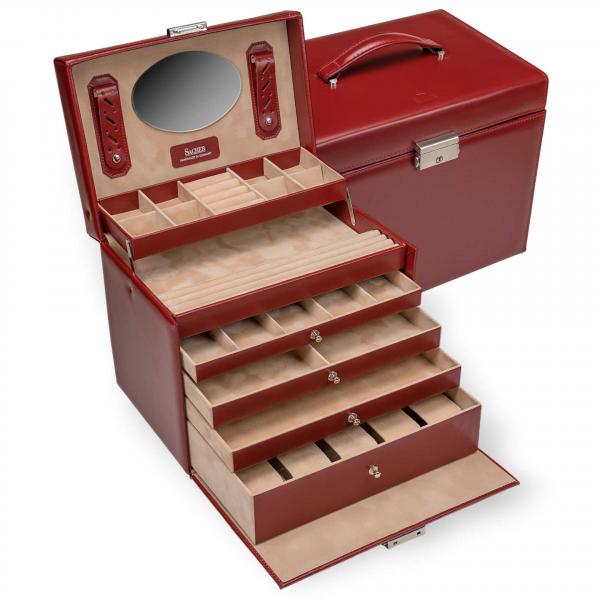 SACHER | Schmuckkoffer Nancy New Classic Echtleder rot (86.521.015043)