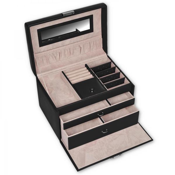 SACHER | Schmuckkoffer Sarah Lederimitat Nappaoptik schwarz (K7.000.290443)