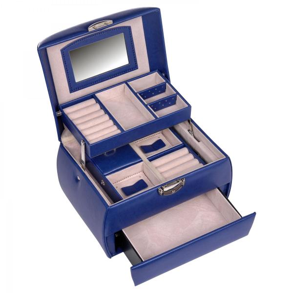 SACHER | Schmuckkoffer Selina Lederimitat Nappaoptik blau (K5.000.291043)