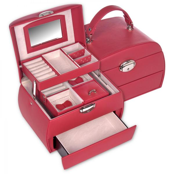 SACHER | Schmuckkoffer Selina Lederimitat Nappaoptik rot (K5.000.290343)