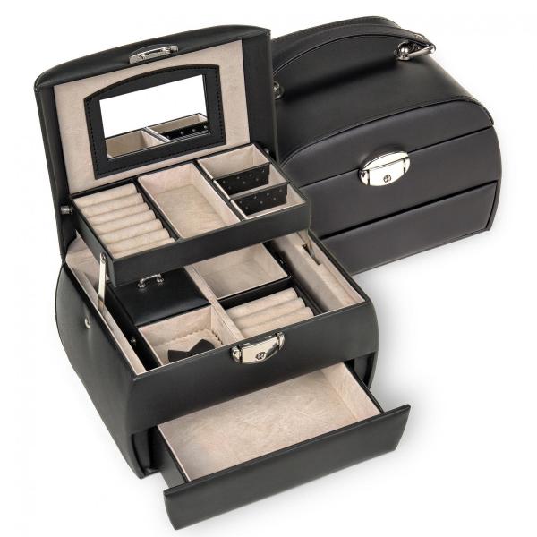 SACHER | Schmuckkoffer Selina Lederimitat Nappaoptik schwarz (K5.000.290443)