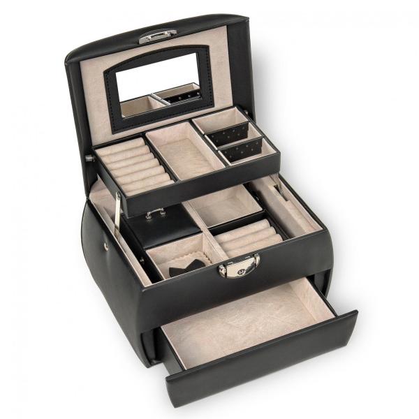 SACHER | Schmuckkoffer Selina Lederimitat Nappaoptik schwarz (K5.000.290443)