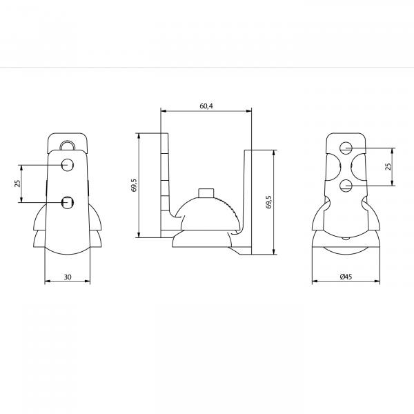 WHD | Wandhalterung schwarz (WH QB 300)