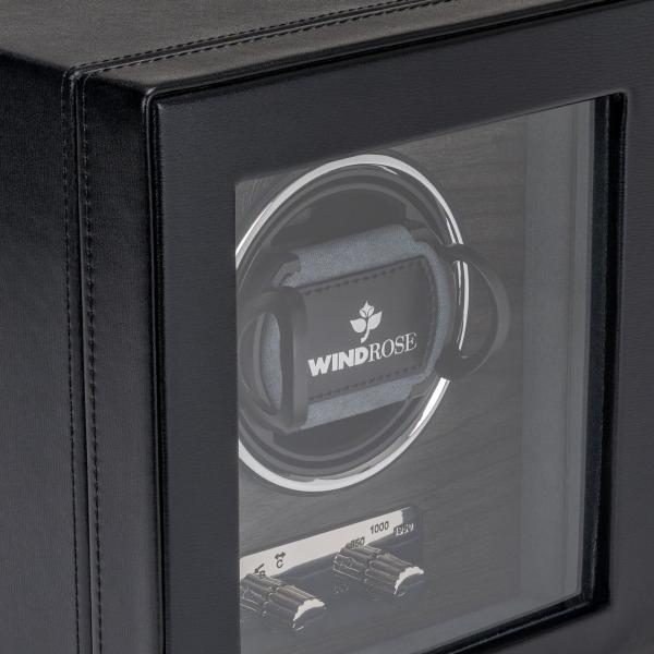 Preview: WINDROSE | Uhrenbeweger Ambiance 1 Uhr Leder Holzfurnier schwarz (851111.08)