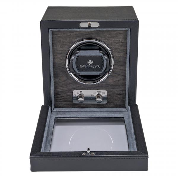 WINDROSE | Uhrenbeweger Ambiance 1 Uhr Leder Holzfurnier schwarz (851111.08)