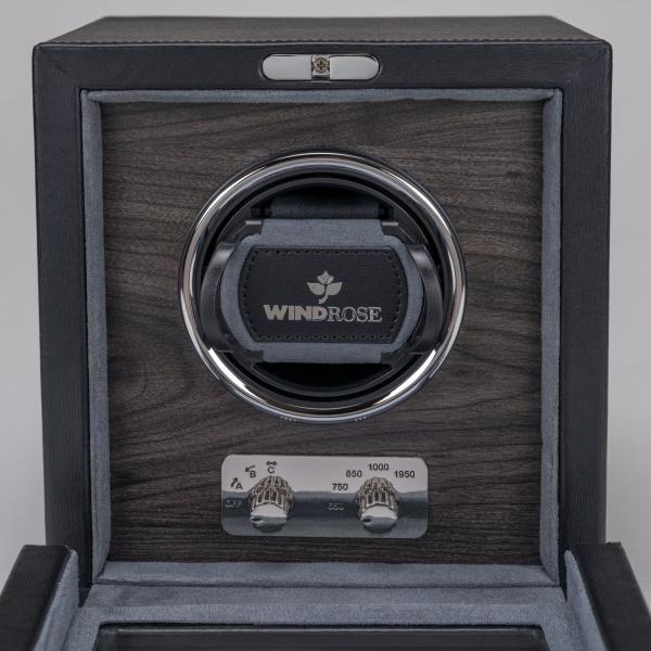 WINDROSE | Uhrenbeweger Ambiance 1 Uhr Leder Holzfurnier schwarz (851111.08)