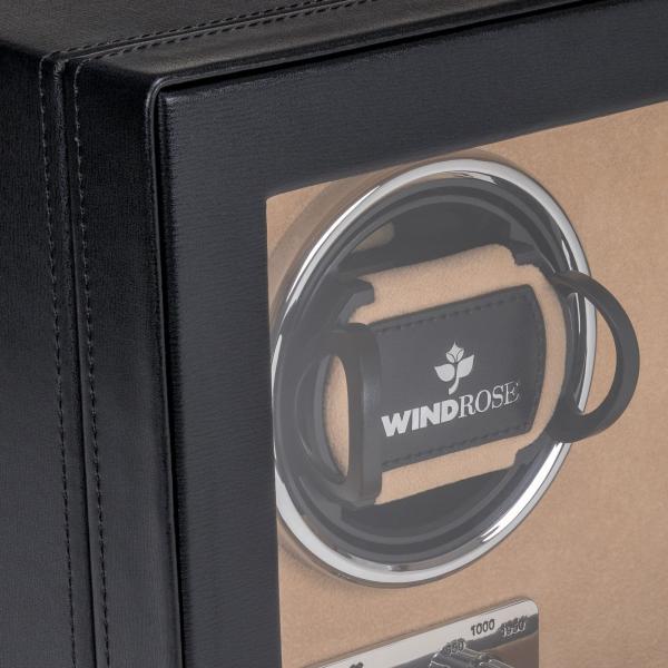 Preview: WINDROSE | Uhrenbeweger Ambiance 2 Uhren Leder Velours schwarz (851102.08)