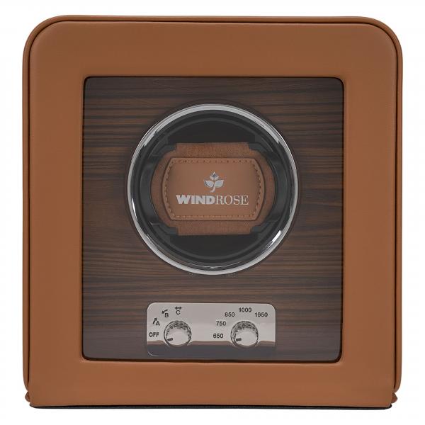 WINDROSE | Uhrenbeweger Noblesse 1 Uhr Lederimitat Holzfurnier braun (851211.12)