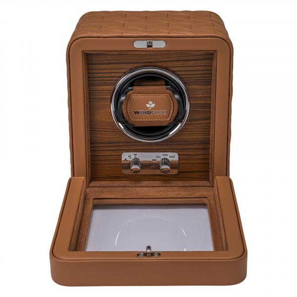WINDROSE | Uhrenbeweger Noblesse 1 Uhr Lederimitat Holzfurnier braun (851211.12)