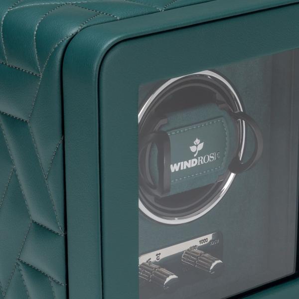 Preview: WINDROSE | Uhrenbeweger Noblesse 1 Uhr Lederimitat Velours petrol (851301.13)