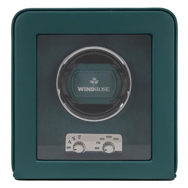 WINDROSE | Uhrenbeweger Noblesse 1 Uhr Lederimitat Velours petrol (851301.13)