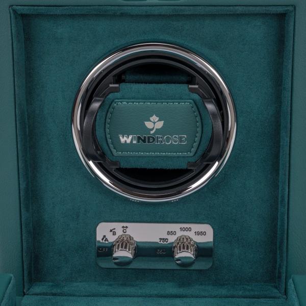 WINDROSE | Uhrenbeweger Noblesse 1 Uhr Lederimitat Velours petrol (851301.13)