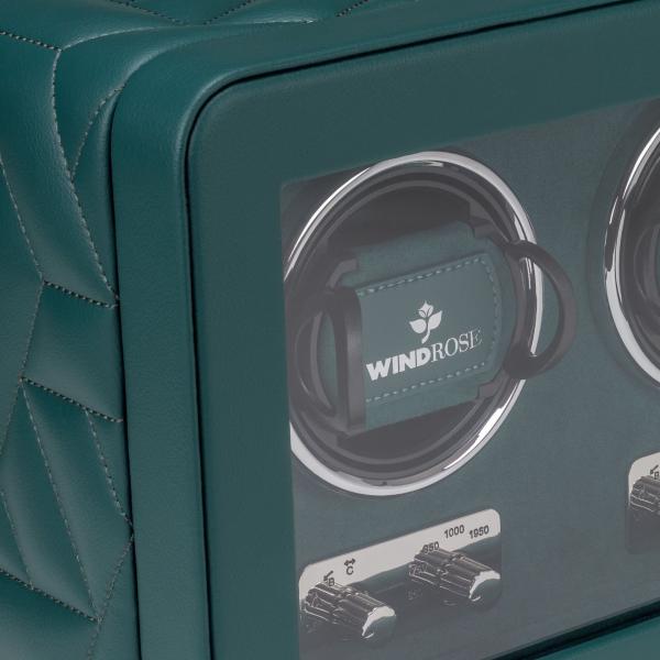 Preview: WINDROSE | Uhrenbeweger Noblesse 2 Uhren Lederimitat Velours petrol (851302.13)