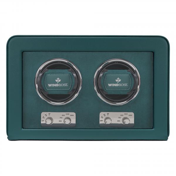 WINDROSE | Uhrenbeweger Noblesse 2 Uhren Lederimitat Velours petrol (851302.13)