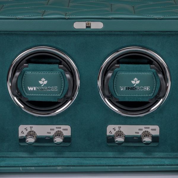 WINDROSE | Uhrenbeweger Noblesse 2 Uhren Lederimitat Velours petrol (851302.13)