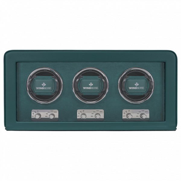 WINDROSE | Uhrenbeweger Noblesse 3 Uhren Lederimitat Velours petrol (851303.13)