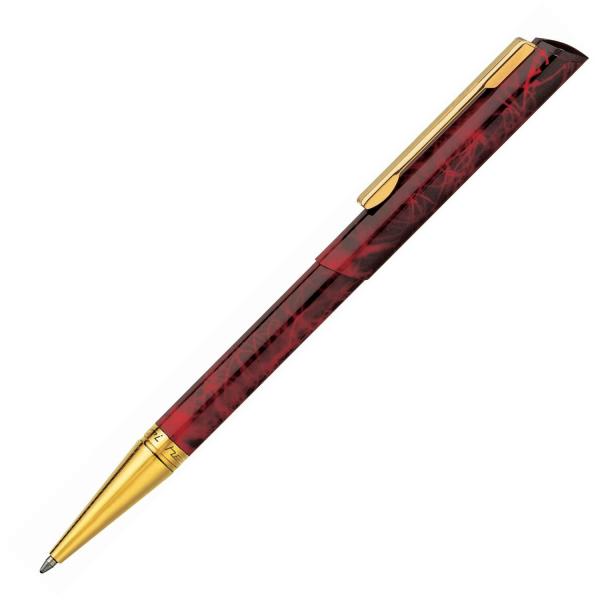 HERI | Stempelkugelschreiber Drehkugelschreiber Diagonal rot-gold (3089M)