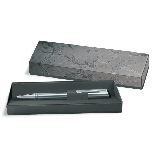 HERI | Stempelkugelschreiber Drehkugelschreiber Diagonal schwarz-silber 3021M