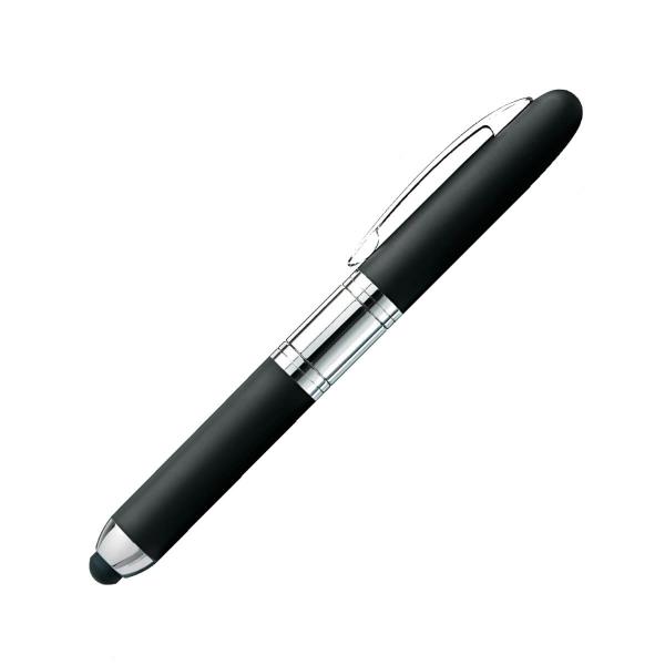 Kugelschreiber Mini Stamp & Touch Pen 3 in 1 (schwarz)