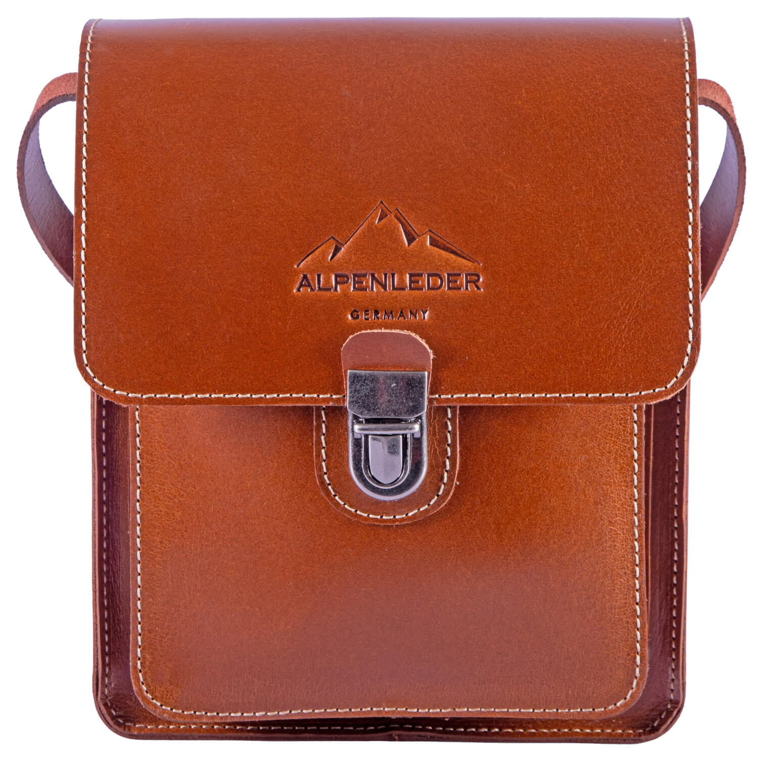 ALPENLEDER Messenger Bag KITZBUEHL terra