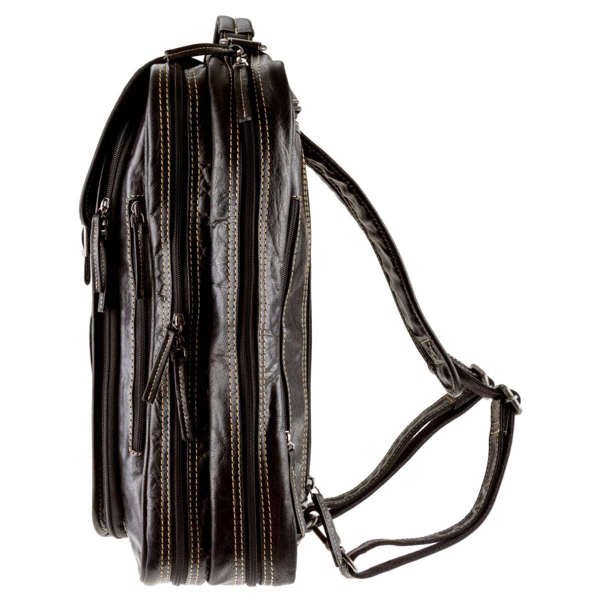 ALPENLEDER Aktentasche Rucksack ALLGÄU ebenholz