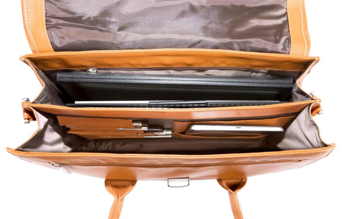 ALPENLEDER Damen Aktentasche OFFICE naturbraun