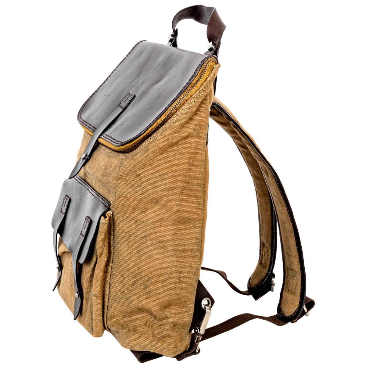 ALPENLEDER Rucksack 184 Canvas Büffelleder