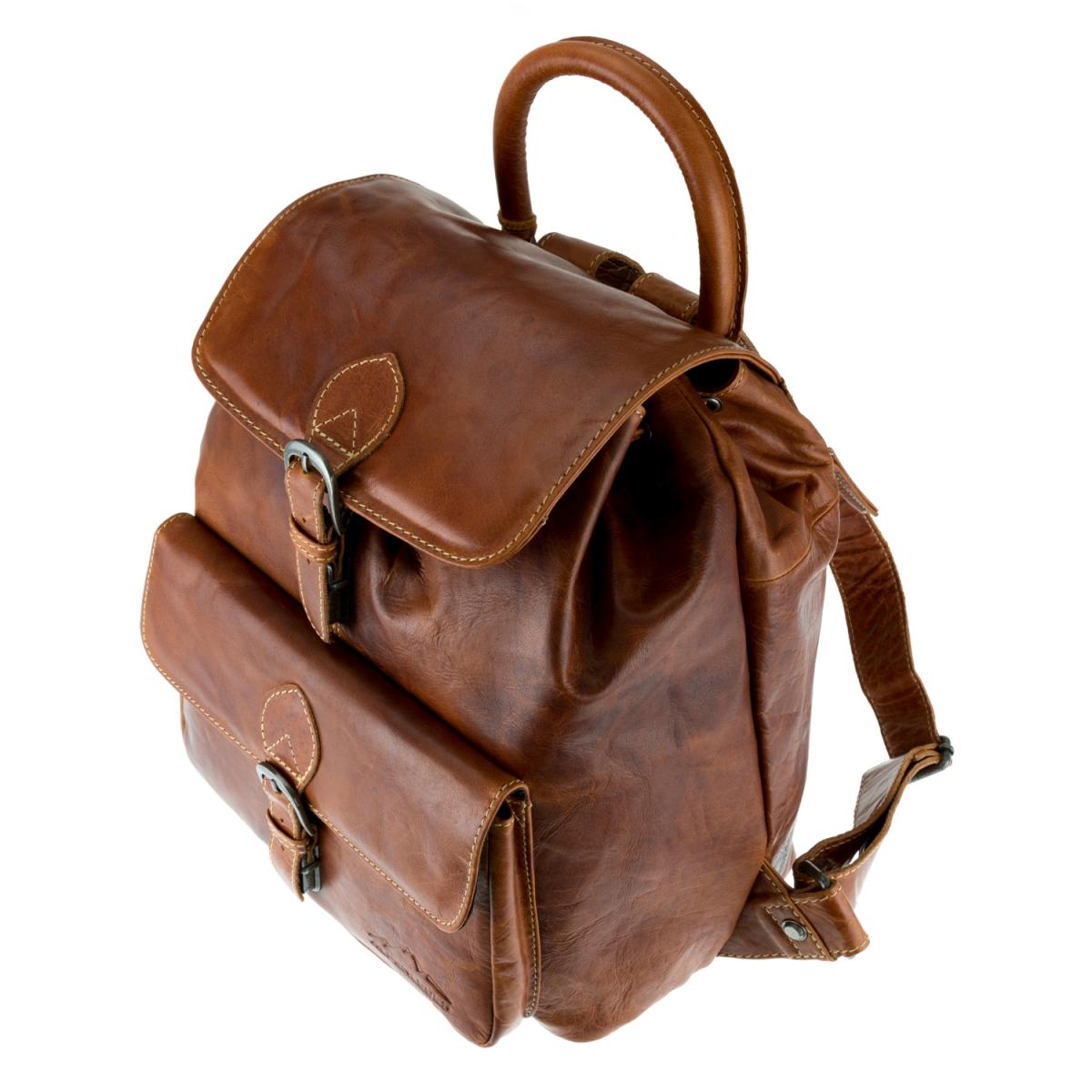 ALPENLEDER Rucksack Backpack JACOB´S WAY cognac
