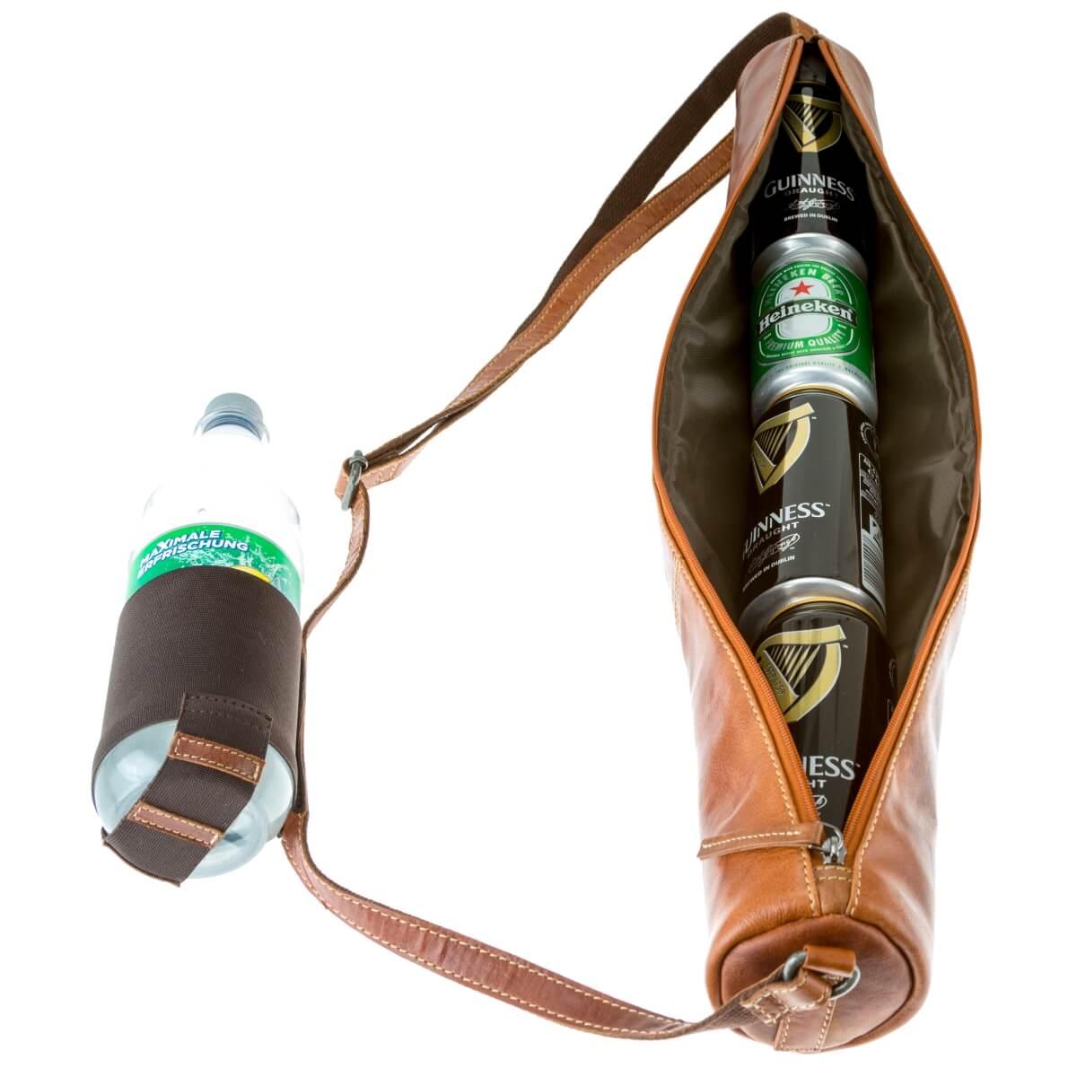 ALPENLEDER Transportrolle Can Cooler MARCUS cognac