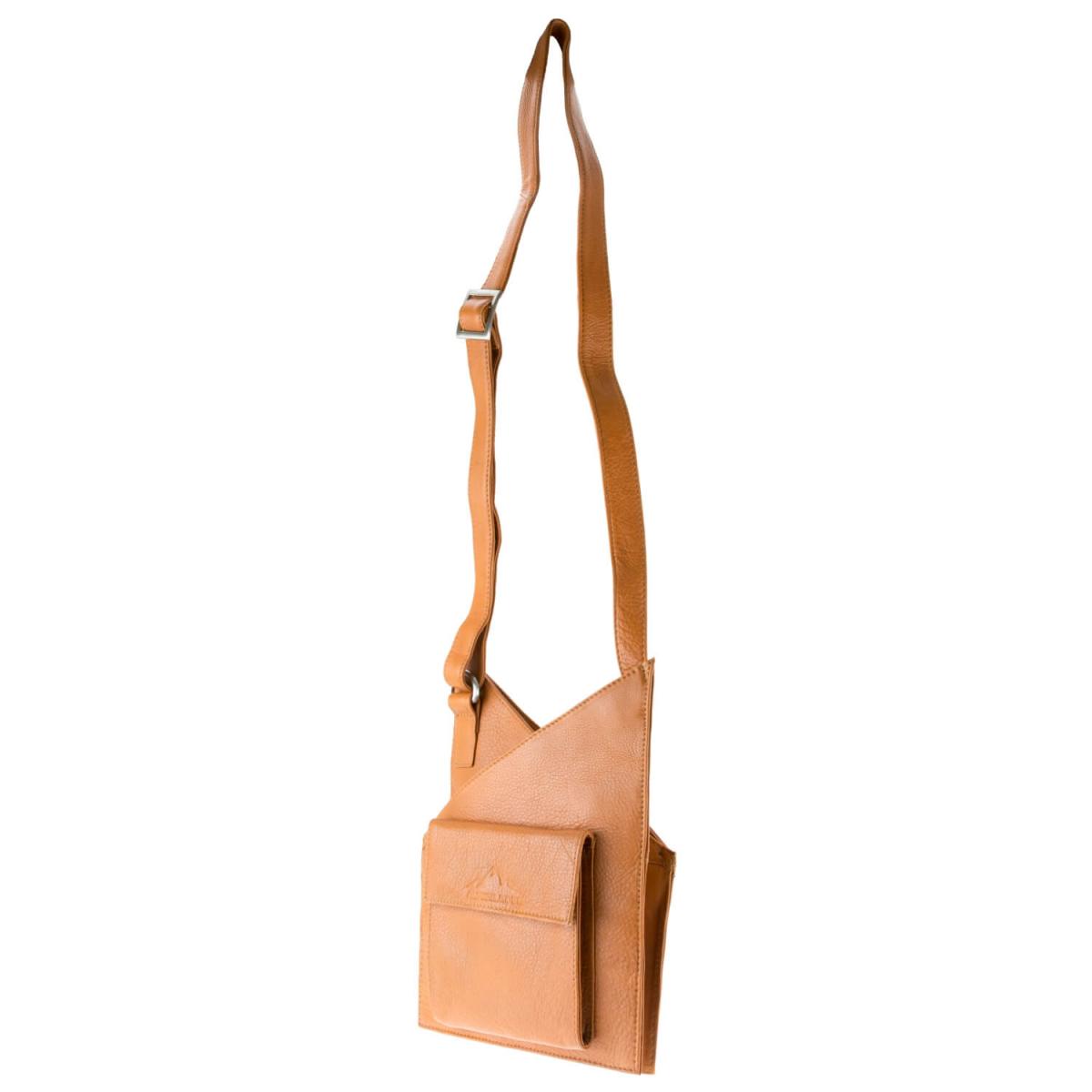 ALPENLEDER Damen Herren Umhängetasche BERNAU naturbraun (4568)
