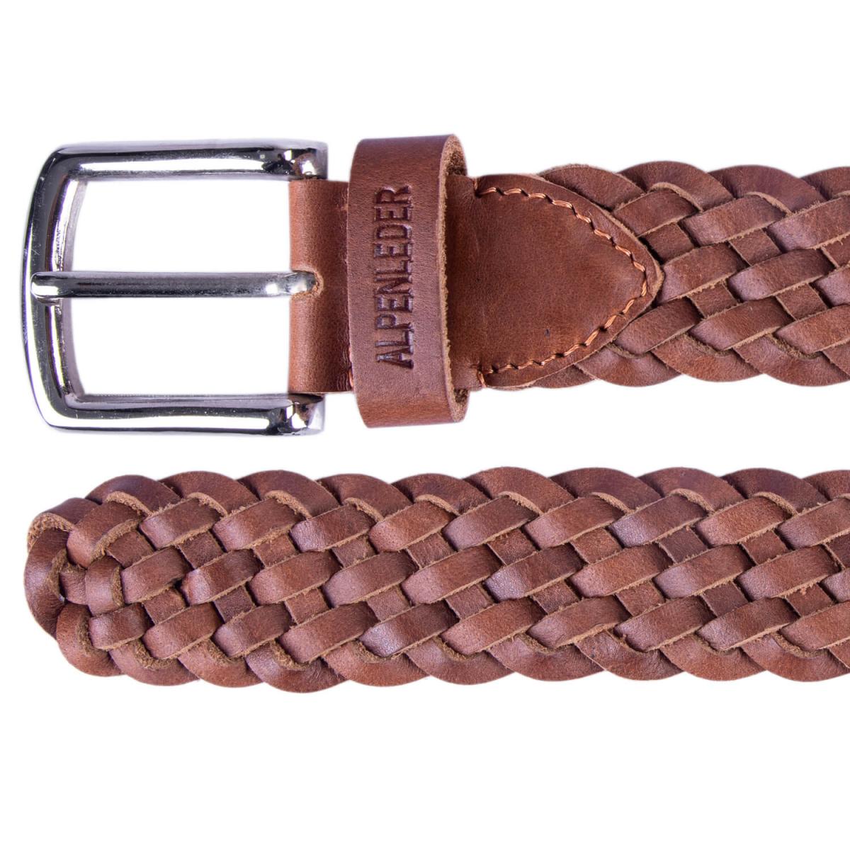 ALPENLEDER | Herrenledergürtel FLECHTWERK cognac (CG6018-c)
