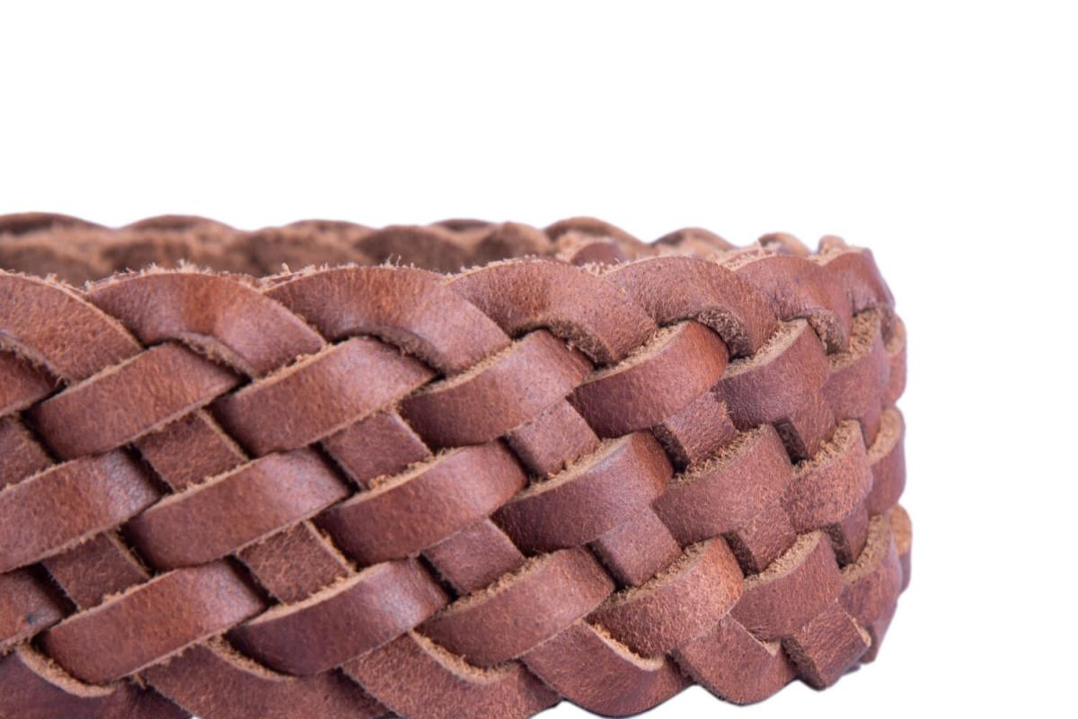 ALPENLEDER | Herrenledergürtel FLECHTWERK cognac (CG6018-c)
