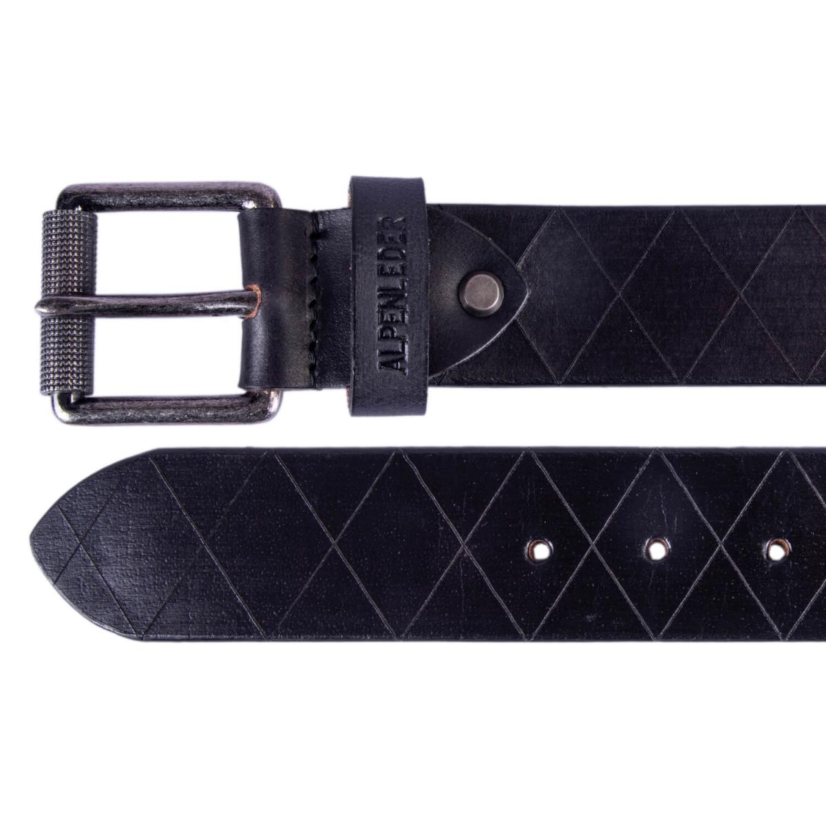 ALPENLEDER | Herrenledergürtel RAUTE ebenholz (CG6021-e)