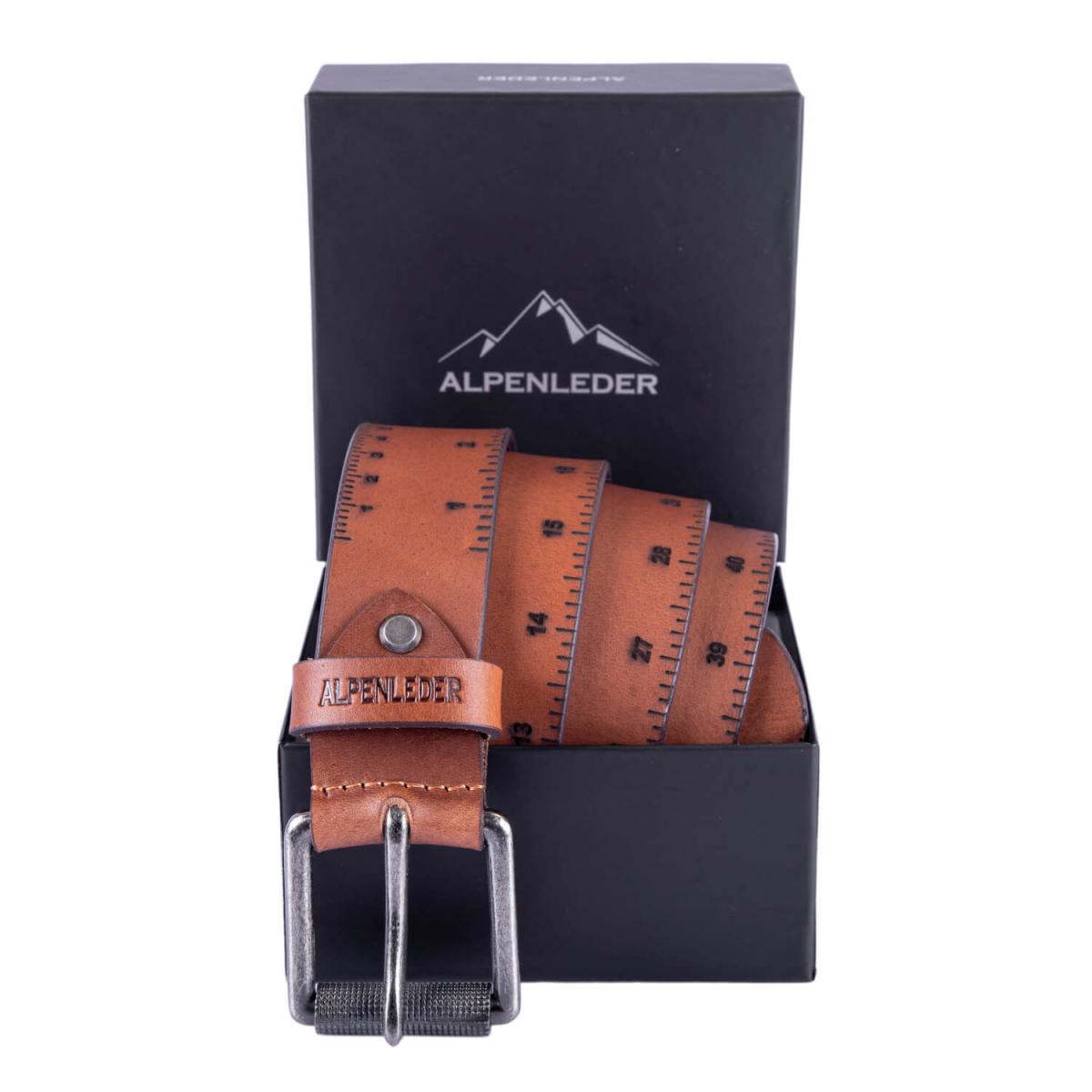 ALPENLEDER Herrenledergürtel ZOLLSTOCK cognac