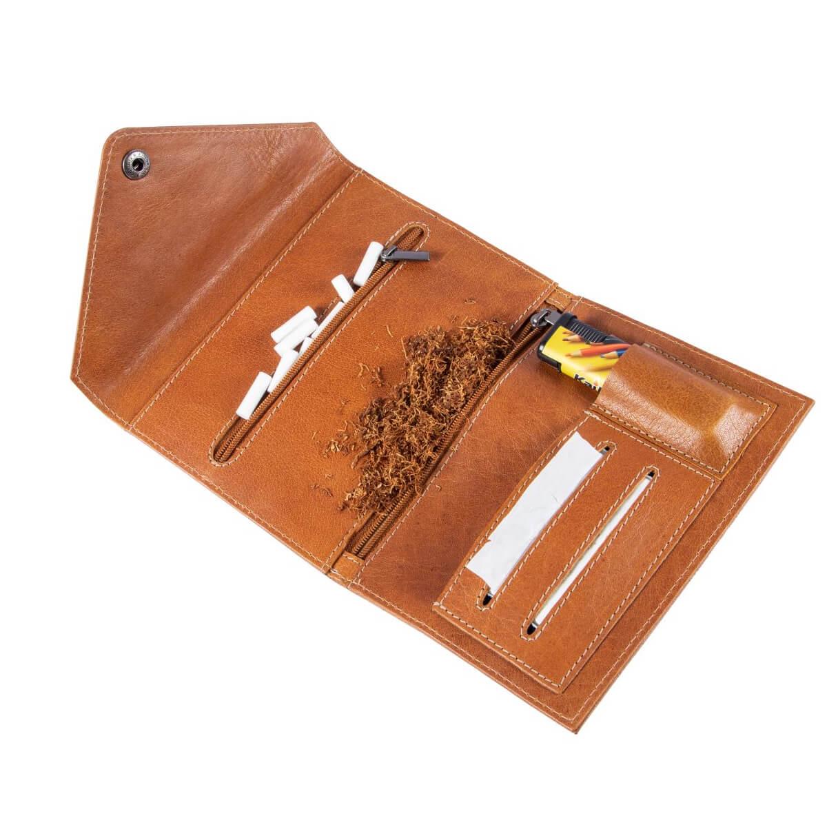 ALPENLEDER | Tabaktasche FLORI (cognac) CG6048