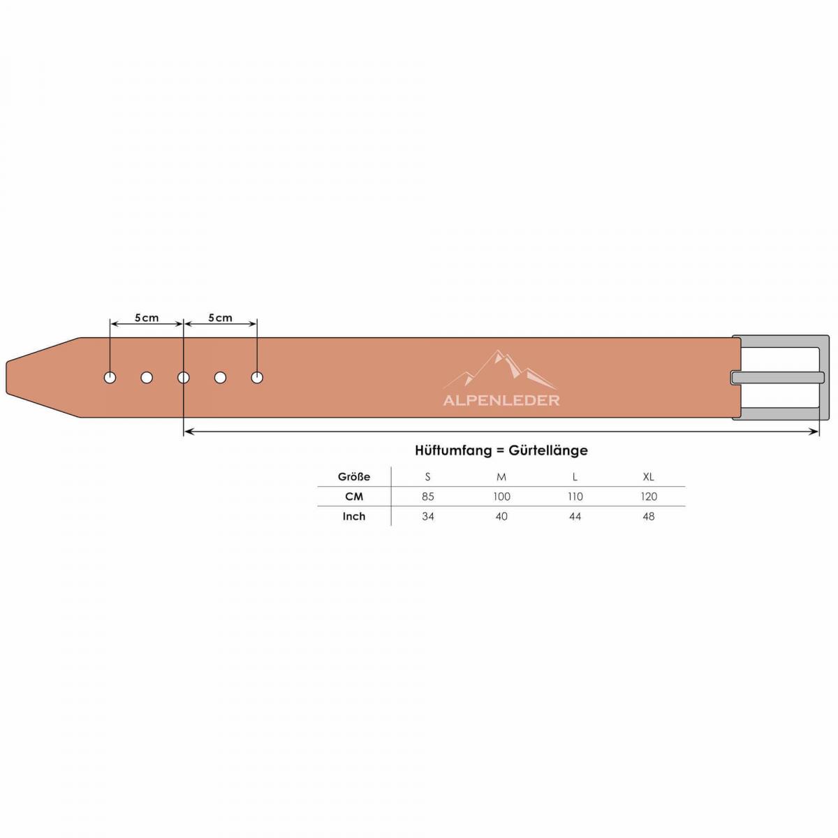 ALPENLEDER | Ledergürtel ALPENLEDER ebenholz (CG6083-E)